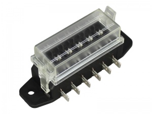 Low Profile Standard Blade Fuse Box (Side Terminals) - 6 Way