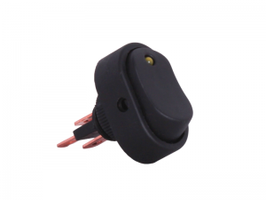 ON/OFF Oval Rocker Switch With Amber Light - 12V