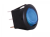 ON/OFF Round Mini Rocker Switch With Illuminated Blue Lens - 12V