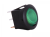ON/OFF Round Mini Rocker Switch With Illuminated Green Lens - 12V
