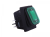 Waterproof ON/OFF Rectangular Rocker Switch With Illuminated Green Lens - 12V