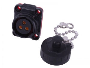 3 Pin Waterproof W17 Male Panel Mount Connector IP68 10A Gold Plated