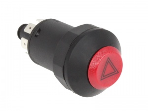 Panel Mounted Illuminated Hazard Warning Switch - 12/24V