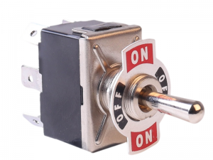 MOM/OFF/MOM Double Pole Toggle Switch With Decal Plate - 30A@12V