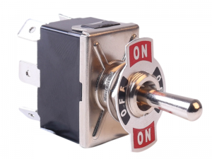 ON/OFF/ON Double Pole Toggle Switch With Decal Plate - 30A@12V