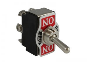 ON/OFF/ON Toggle Switch - 20A@12V (2 Pole) With Decal