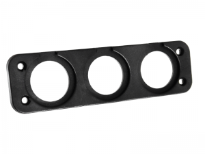 Blue Sea Systems 4364-BSS Water-Resistant Accessory Panel – 2 Socket Blank, 12V DC, With Illuminated Circuit Breaker, Marine-Grade