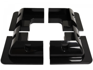 Set of 4 Black Plastic Corner Mounting Brackets For Rigid Framed Solar Panels