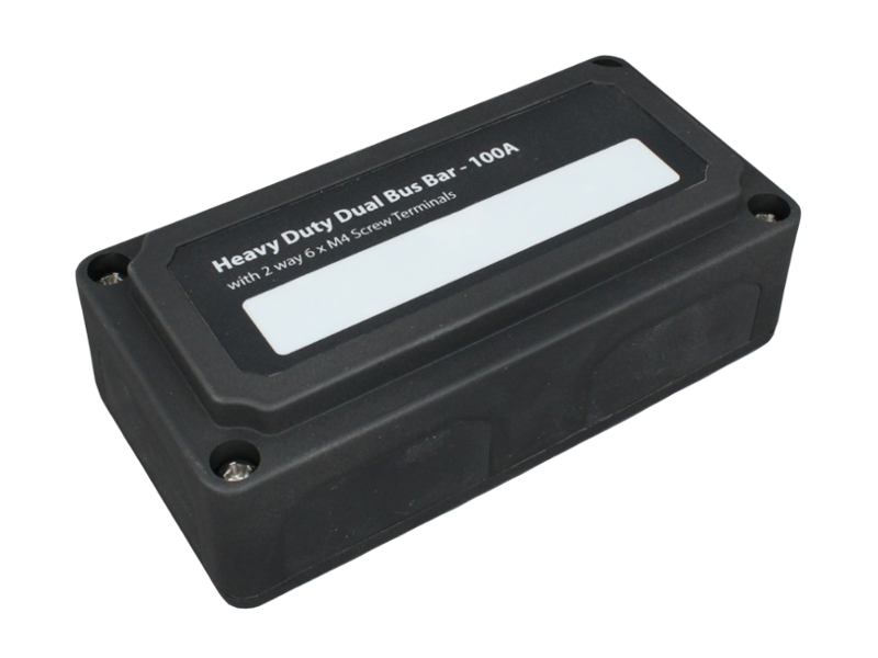 100A Heavy Duty Dual 6-Way Busbar Terminal Box | 12 Volt Planet