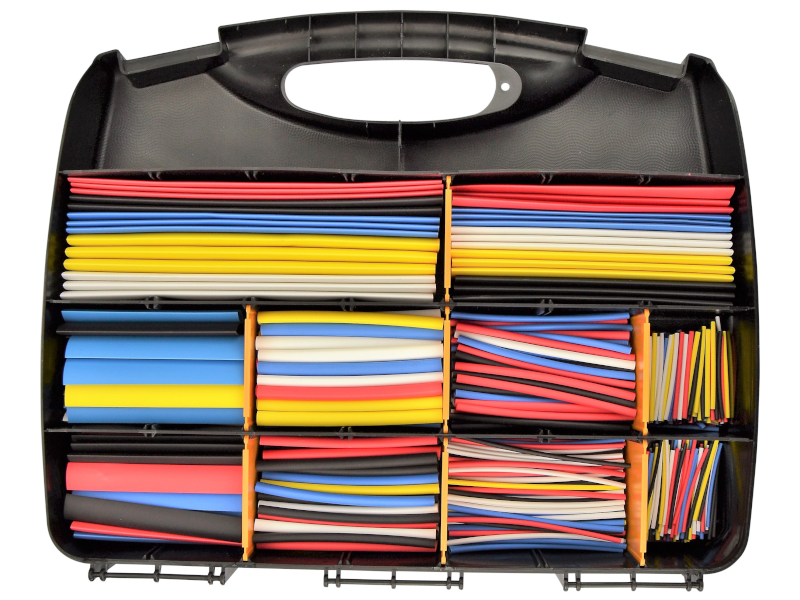 590 Piece Coloured Heat Shrink Sleeving Kit 12 Volt