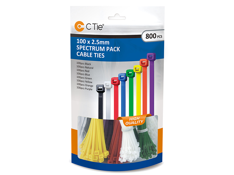 thumbnail image 2 of 100 Piece Black Cable Tie Assortment - Nylon Zip Ties For Wire & Cord Organization 2 of 10