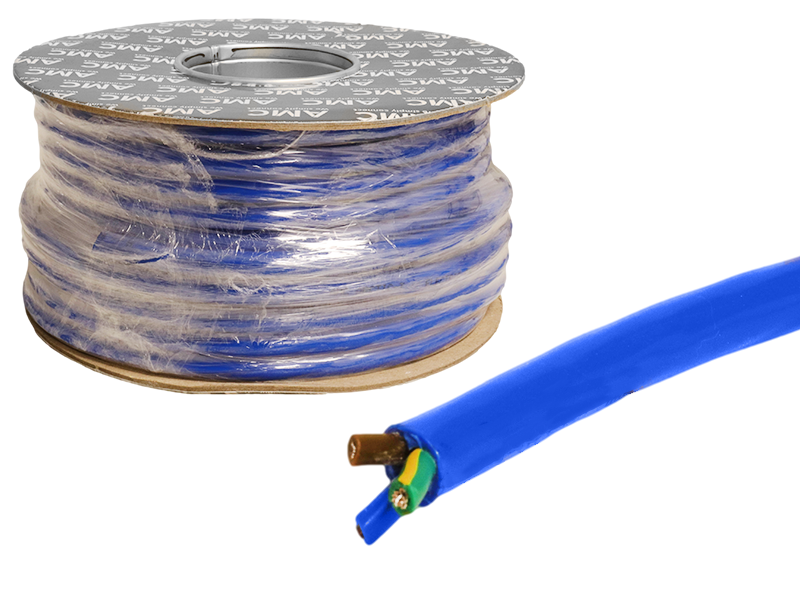 AMC Arctic-T 3-Core Flexible Tinned PVC Mains Cable - 2.5mm² 29A - Blue ...