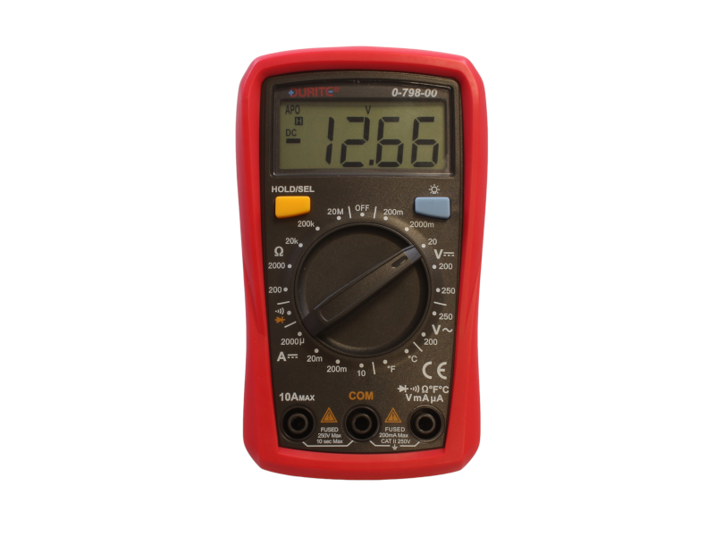 HandHeld Digital Multimeter + Temp Sensor 12 Volt