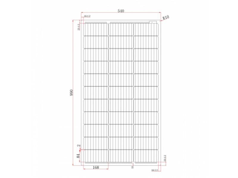 100W Monocrystalline Black Semi-Flexible Fibreglass Solar Panel - Rear ...