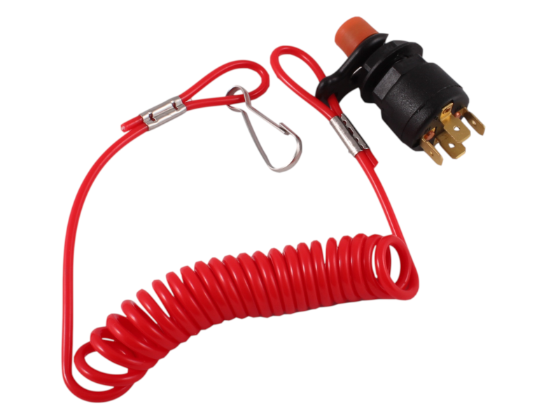 thumbnail image 2 of Marine Kill Switch With Gray Cap And Coiled Lanyard - 12V 15A, Universal Fit 2 of 5
