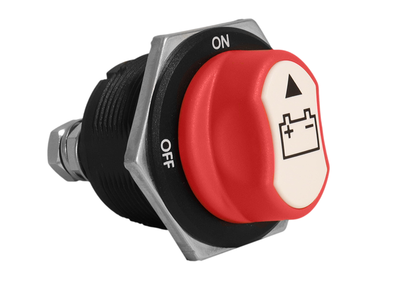 thumbnail interactive-video image 1 of SCI Mini Panel Mount Battery Isolator Kill Switch – 12V 50A – For Car, Marine, Race 1 of 5