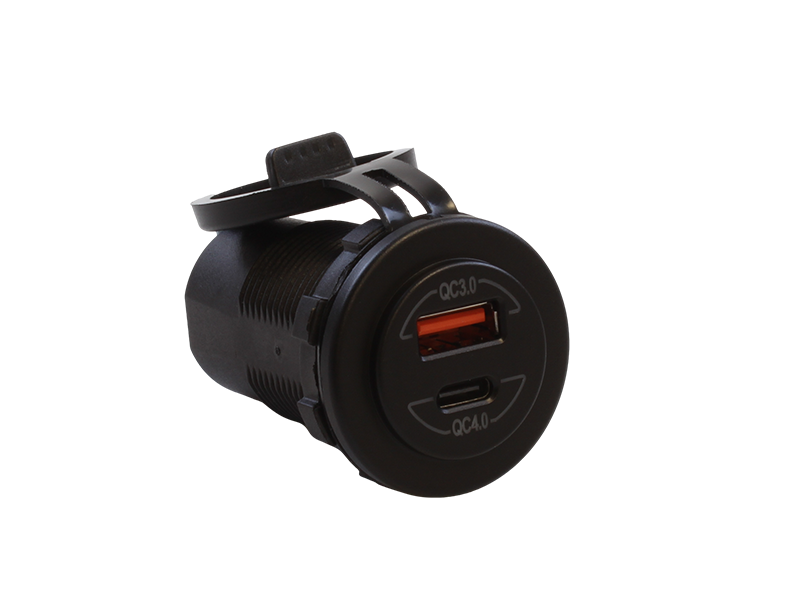 Cigarette Lighter Socket 12 Volt USB Outlet: PD 20W C and QC3.0