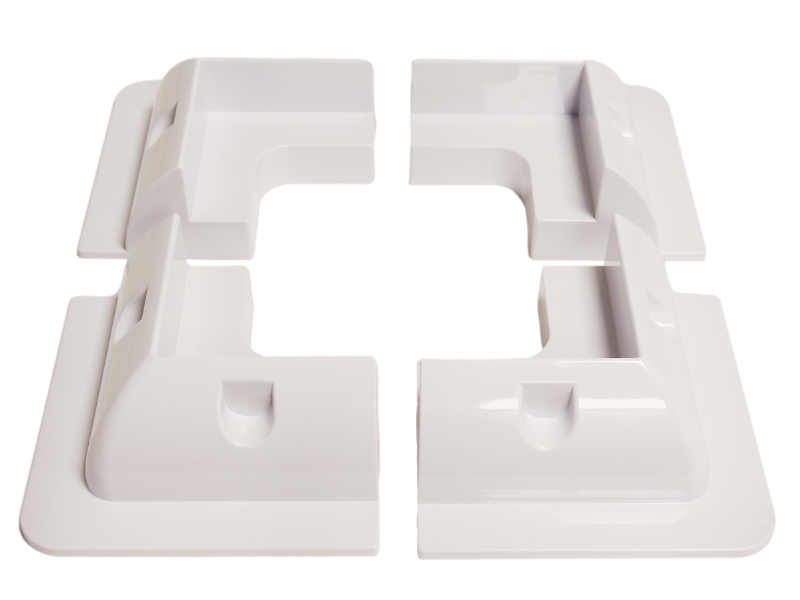 Panel Frame Bracket Set of 4 White Plastic Corner Mounting Brackets For Rigid Framed Solar ...