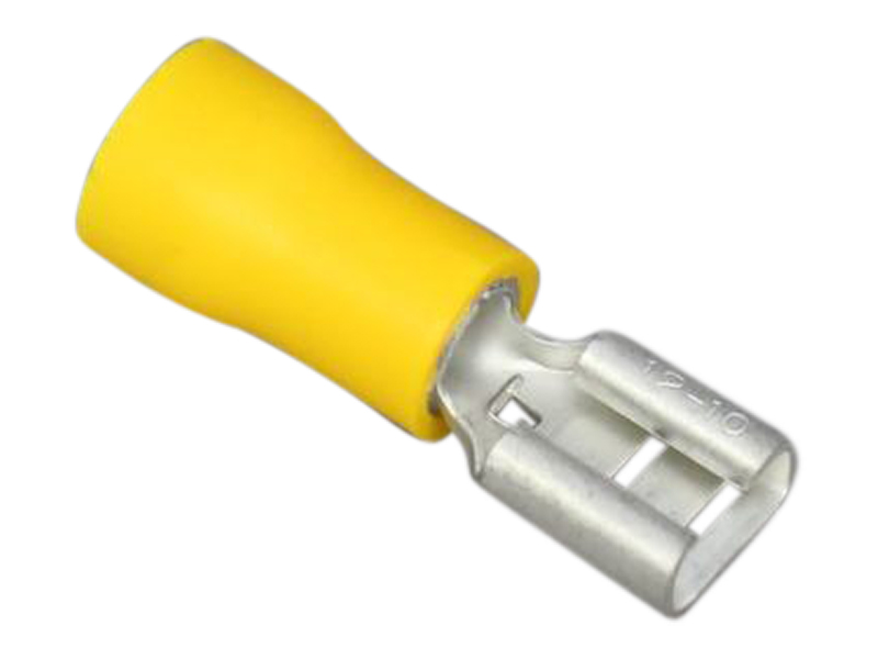 Yellow PreInsulated Female Blade Crimp Terminals 12 Volt