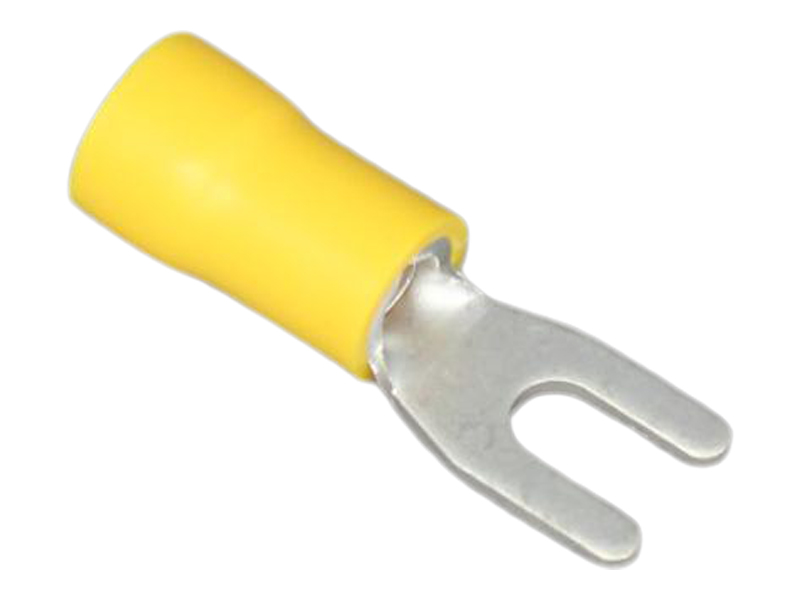 Yellow PreInsulated Fork Crimp Terminals 12 Volt