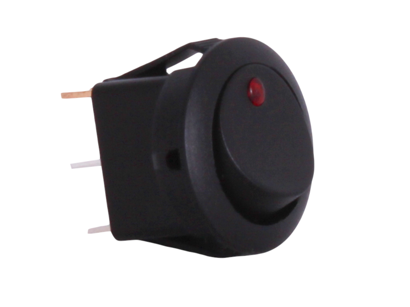 12V ON OFF Round Mini Rocker Switch Red Dot 12 Volt Planet