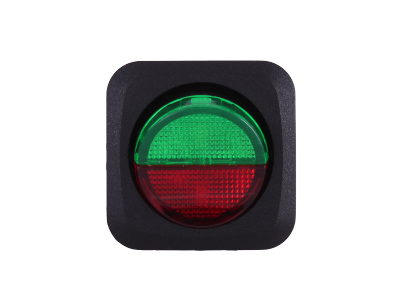 12V ON/OFF Round Rocker Switch - Red/Green Lens | 12 Volt Planet