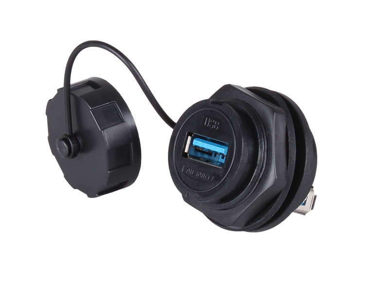 Panel Mount Waterproof USB-A Pass-Through Socket