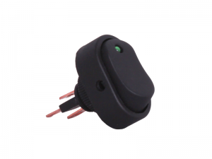 ON/OFF Oval Rocker Switch With Green Light - 12V