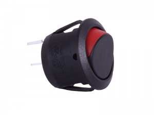 ON/OFF Round Mini Rocker Switch With Red Indicator - 12V