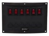 6-Way Horizontal Switch And Fuse Panel  - 12V