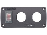 Blue Sea Systems 4364 Water-Resistant Accessory Panel - 15A Circuit Breaker, 2x Blank Apertures