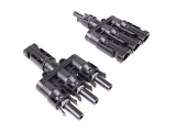 Pair of MC4-Compatible 3-To-1 Solar Connectors (Open Locking Tabs)