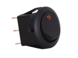 ON/OFF Round Mini Rocker Switch With Amber Light - 12V