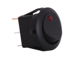 ON/OFF Round Mini Rocker Switch With Red Light - 12V